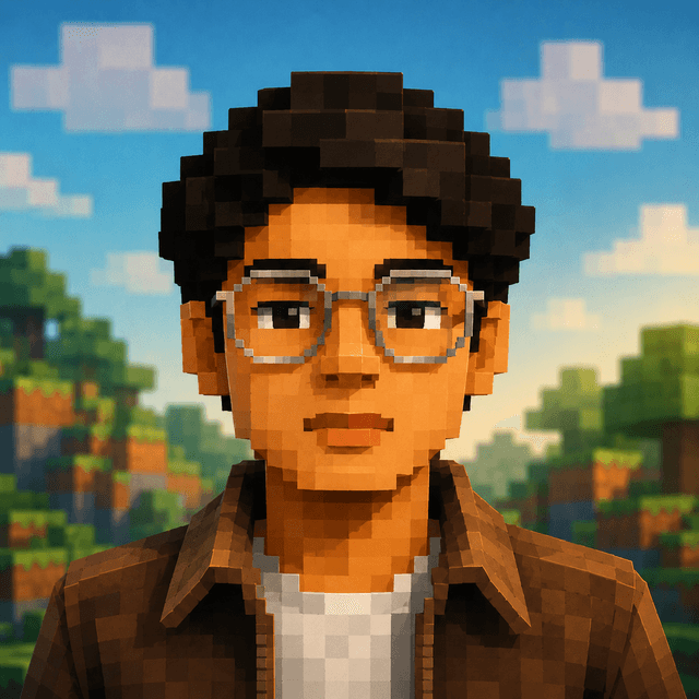 Cropped pixel-art portrait of Azzam, founder of Azzam Works